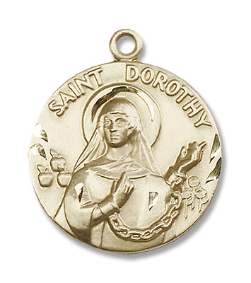 Large St. Dorothy Medal - 14K Solid Gold