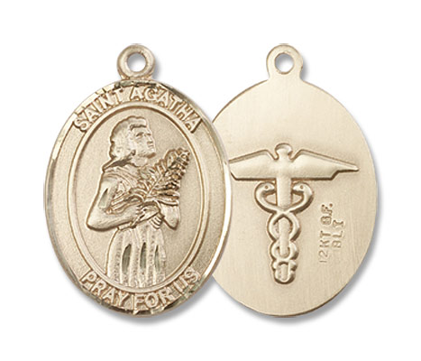 St. Agatha Nurse Medal - 14K Solid Gold