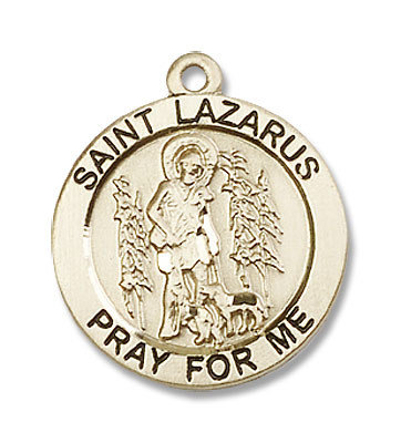 Women's Round St. Lazarus Medal - 14K Solid Gold