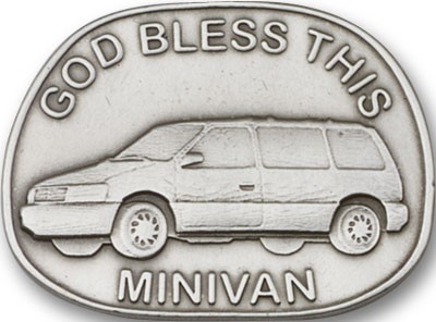 God Bless This Mini-Van Visor Clip - Antique Silver