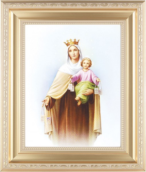 Our Lady of Mt. Carmel 8x10 Framed Print Under Glass - #138 Frame