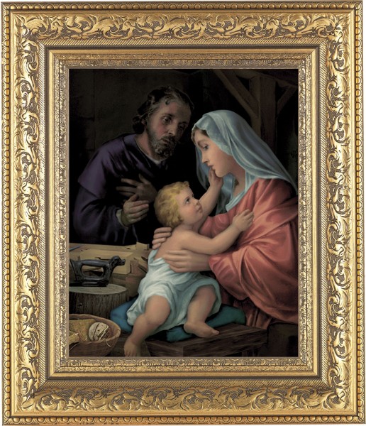 Holy Family In Joseph's Workshop 8x10 Framed Print Under Glass - #115 Frame