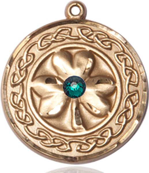 Shamrock Pendant with Birthstone Options - 14K Solid Gold