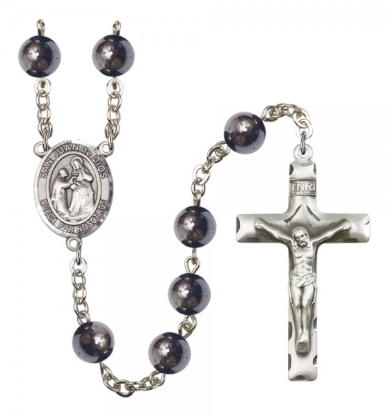 Men's San Juan de Dios Silver Plated Rosary - Silver