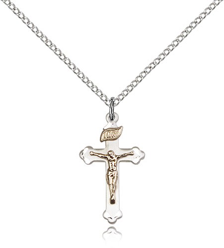 Women's Gold Filled and Sterling Crucifix Pendant - Gold | Silver
