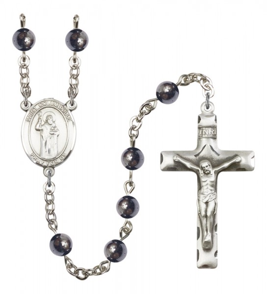 Men's St. Columbkille Silver Plated Rosary - Gray