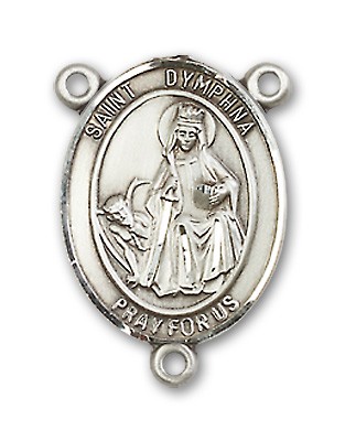 St. Dymphna Rosary Centerpiece Sterling Silver or Pewter - Sterling Silver