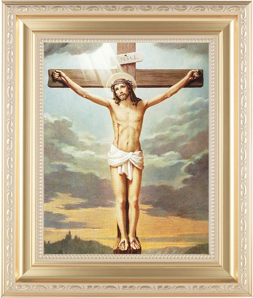 Christ's Crucifixion 8x10 Framed Print Under Glass - #138 Frame