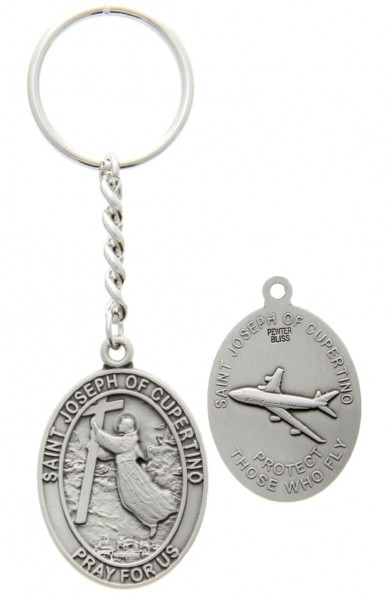 St. Joseph of Cupertino Key Chain - Antique Silver