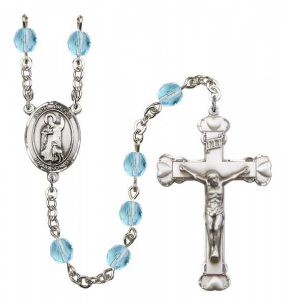 Women's St. Drogo Birthstone Rosary - Aqua
