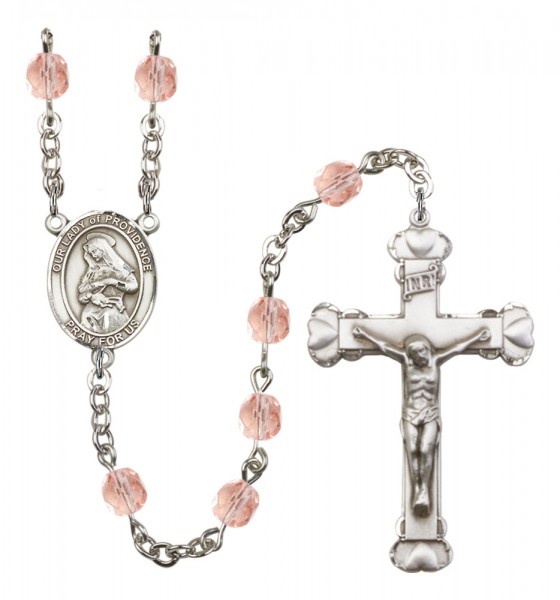 Women's Our Lady of Providence Birthstone Rosary - Pink