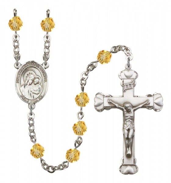 Women's Our Lady of Good Counsel Birthstone Rosary - Topaz