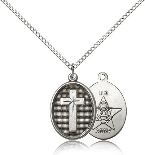 Cross Army Pendant - Sterling Silver