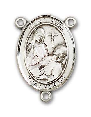 St. Fina Rosary Centerpiece Sterling Silver or Pewter - Sterling Silver