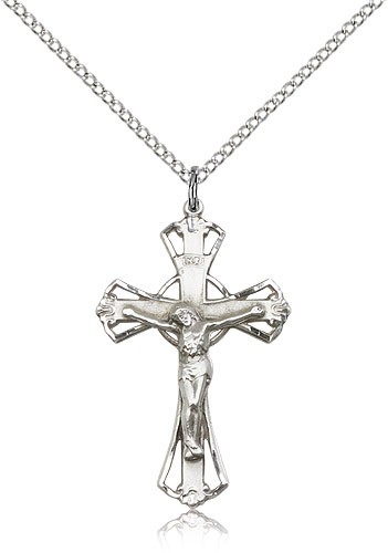 Women's Open-Cut Crucifix Pendant - Sterling Silver