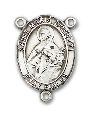 St. Maria Goretti Rosary Centerpiece Sterling Silver or Pewter - Sterling Silver