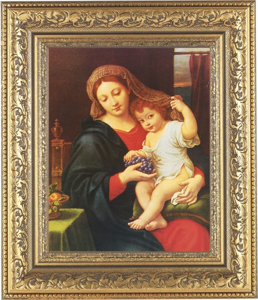 Madonna and Child Holding Veil Framed Print - #115 Frame