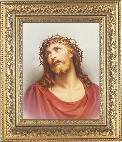 Christ Head of Thorns 8x10 Framed Print Under Glass - #115 Frame