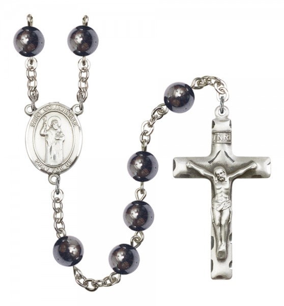 Men's St. Columbkille Silver Plated Rosary - Silver
