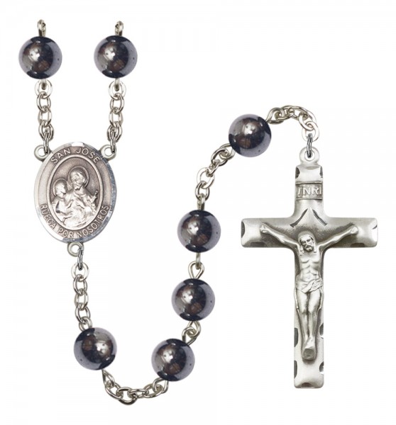 Men's San Jose Silver Plated Rosary - Silver