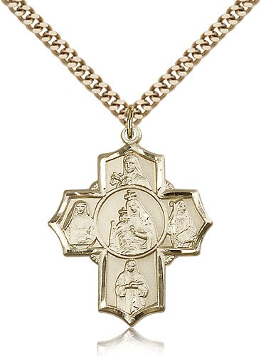 Carmelite Order 5-Way Medal - 14KT Gold Filled