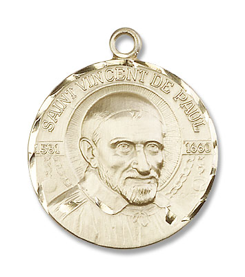 Men's St. Vincent De Paul Medal - 14K Solid Gold