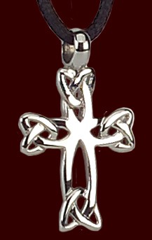 Stainless Steel Celtic Knot Cross Pendant - 1&quot; H - Silver