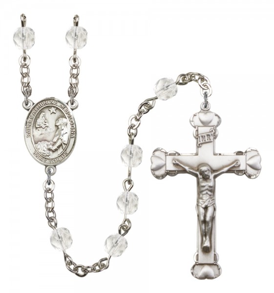 Women's St. Catherine of Bologna Birthstone Rosary - Crystal