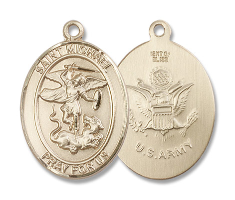 St. Michael Army Medal - 14K Solid Gold