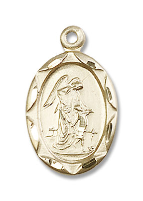 Guardian Angel Oval Pendant - 14K Solid Gold