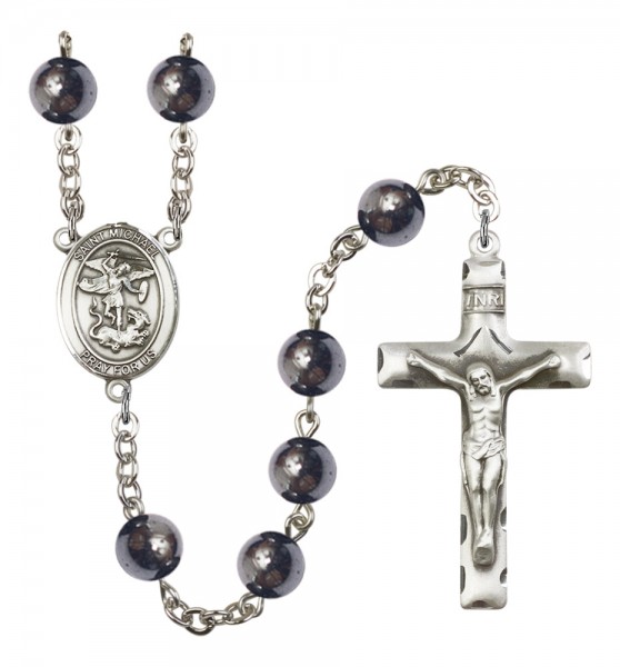 Men's St. Michael the Archangel Silver Plated Rosary - Silver
