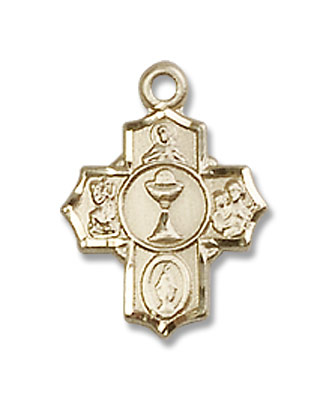 First Communion 5-Way Pendant - 14K Solid Gold