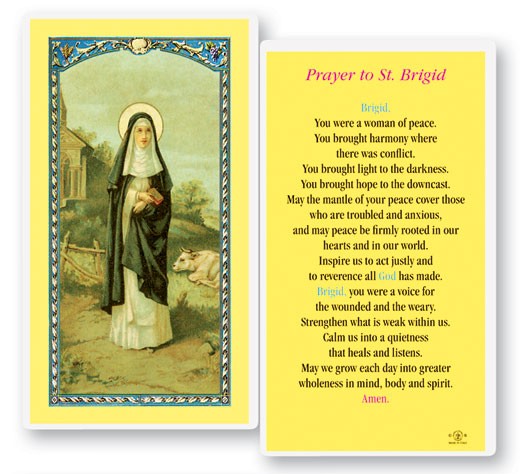 St. Brigid Laminated Laminated Prayer Cards 25 Pack - Full Color