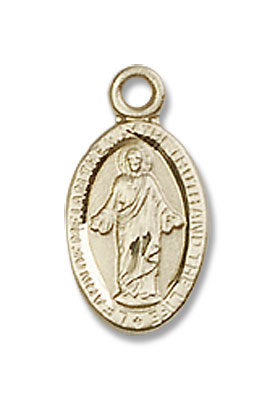 Petite Learn of Me Scapular Charm - 14K Solid Gold