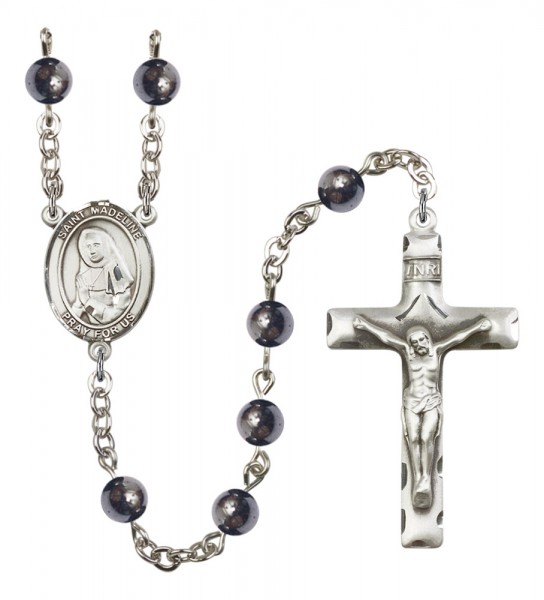 Men's St. Madeline Sophie Barat Silver Plated Rosary - Gray