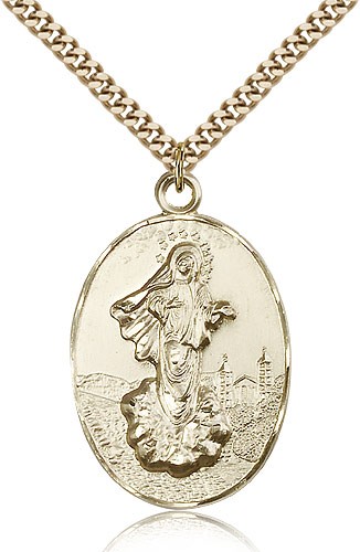 Large Our Lady of Medugorje Medal - 14KT Gold Filled