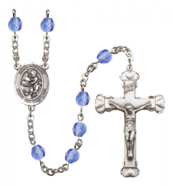 Women's San Antonio Birthstone Rosary - Sapphire