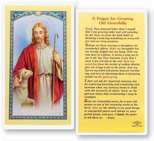 Prayer For The Growing Old Laminated Prayer Card - 25 Cards Per Pack .80 per card