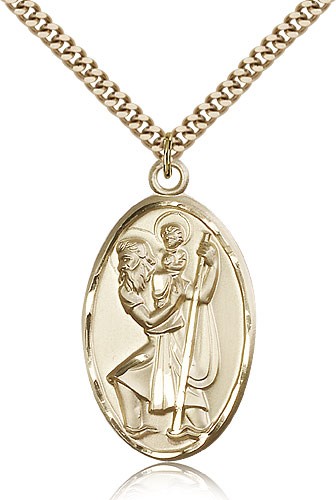 Large Saint Christopher Medal - 14KT Gold Filled