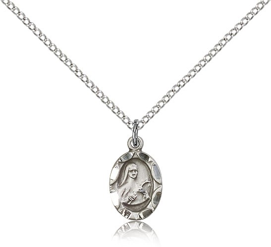 Petite St. Therese of Lisieux Medal - Sterling Silver