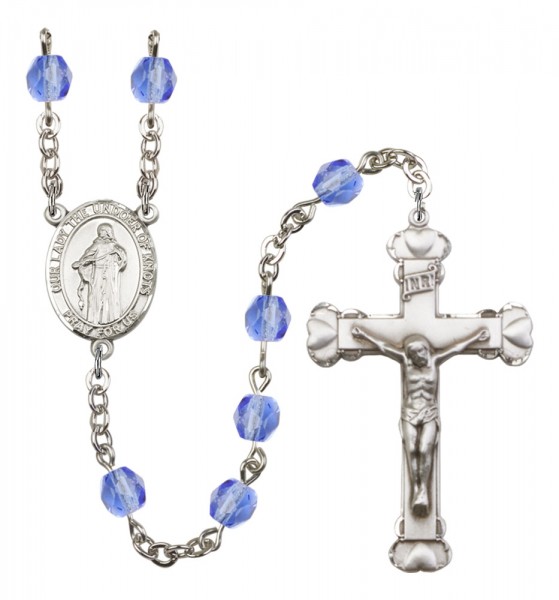 Women's Our Lady the Undoer of Knots Birthstone Rosary - Sapphire