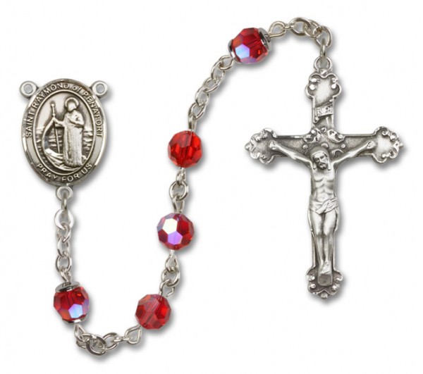 Raymond of Penafort RosaryHeirloom Fancy Crucifix - Ruby Red