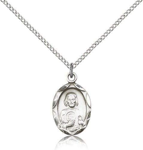Small Oval St. Jude Medal - Sterling Silver