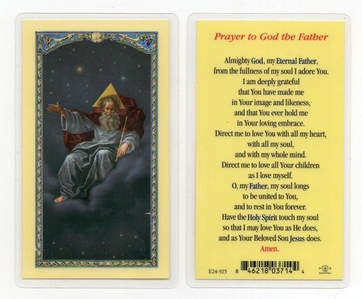 Prayer To God The Father Laminated Prayer Card - 25 Cards Per Pack .80 per card