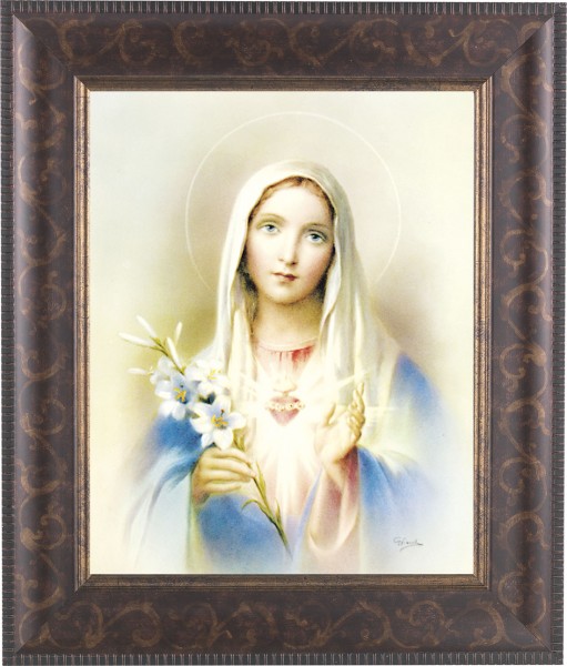 Immaculate Heart of Mary 8x10 Framed Print Under Glass - #124 Frame