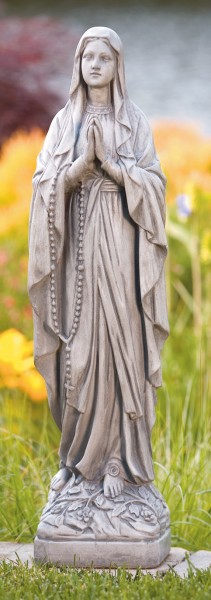 Our Lady of Lourdes Statue 26.5 Inches - Old Stone Finish