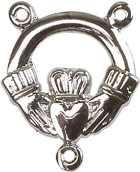 Claddagh Sterling Silver Rosary Centerpiece - Sterling Silver
