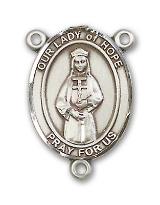 Our Lady of Hope Rosary Centerpiece Sterling Silver or Pewter - Sterling Silver