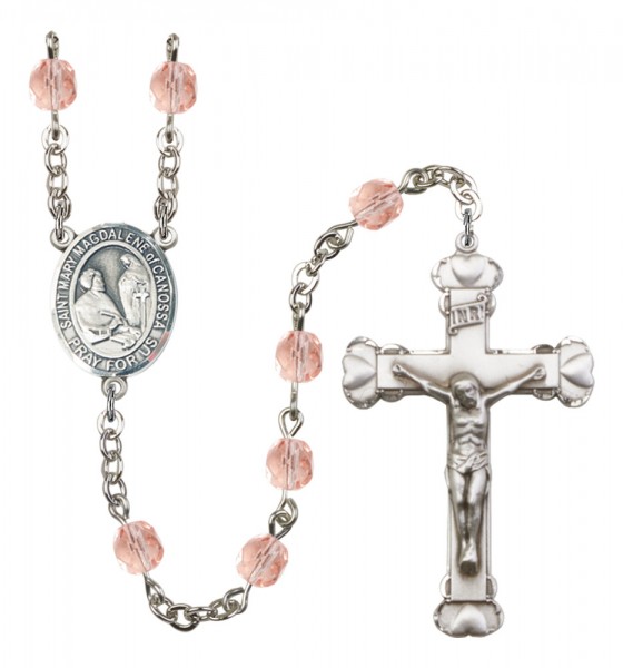 Women's St. Mary Magdalene of Canossa Birthstone Rosary - Pink