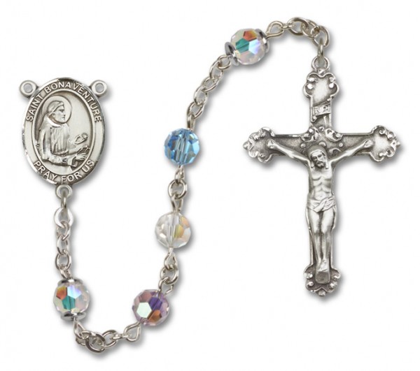 St. Bonaventure Sterling Silver Heirloom Rosary Fancy Crucifix - Multi-Color